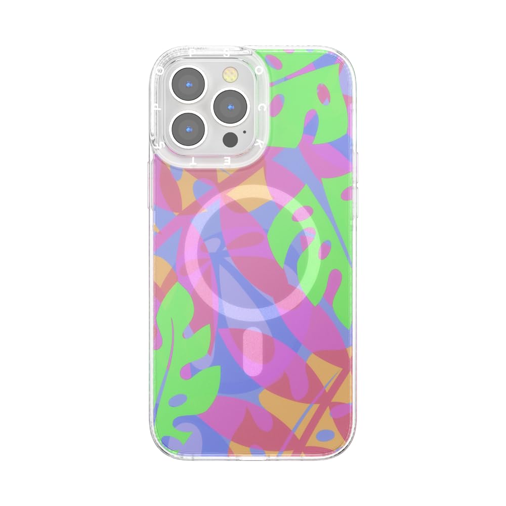 PopSockets iPhone 13 Pro Max Grip Compatible with MagSafe, Phone Case for iPhone 13 Pro Max, Wireless Charging Compatible, Case Only - Boca Palms Pink