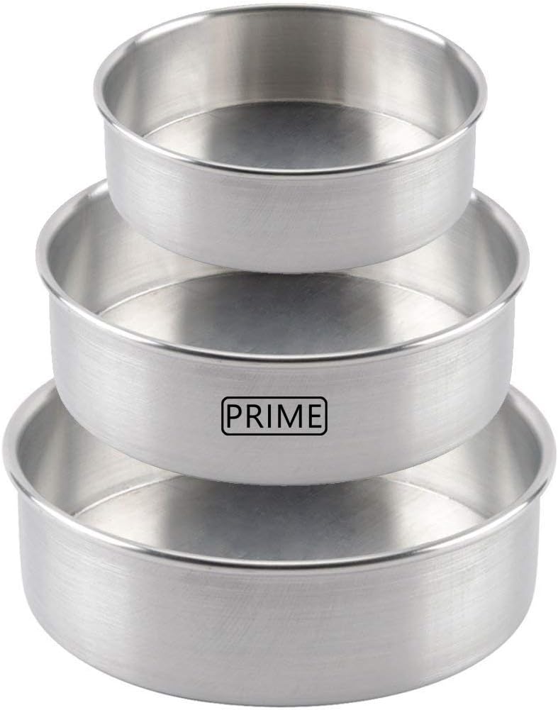 3 Pcs Aluminium Round Cake Mould 6,7,8 inch Diameter 2 inch Depth Pans