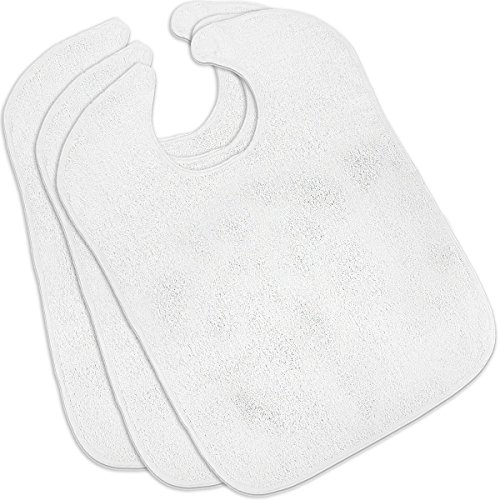 3 Premium Quality Adult Terry Cloth Bibs Reusable & Washable Utopia