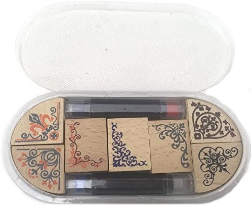 Flower Corner Rubber Laces Stamper Classic Flower Wooden Rubber Stamp Embellishment Classical Angle Photo Frame Stamp Set -A