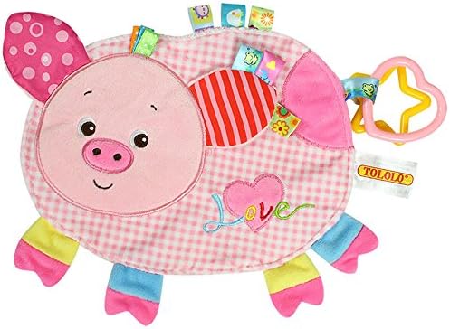 TOLOLO Baby Cartoon Animals Doll Comfort Towel Plush Toys Newborn to Appease Towel Cloth Can Bite (Pig)