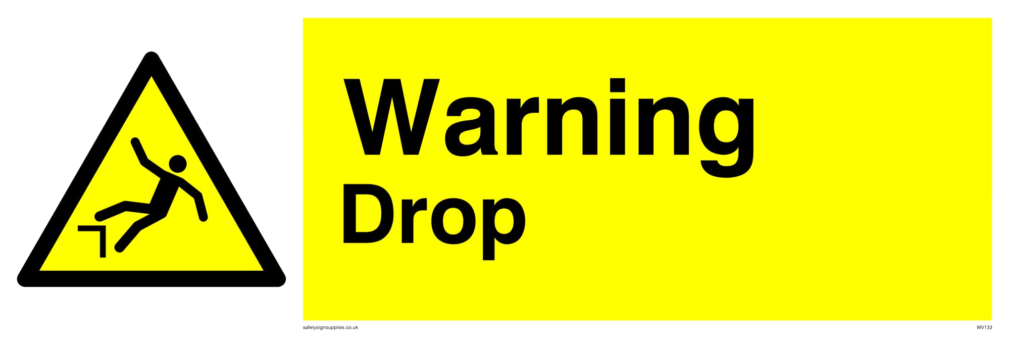 Pack of five - Warning Drop Sign - 300x100mm - L31