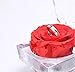 DeFancy Handmade Preserved Rose with Acrylic Crystal Ring Box for Proposal Engagement (Red)