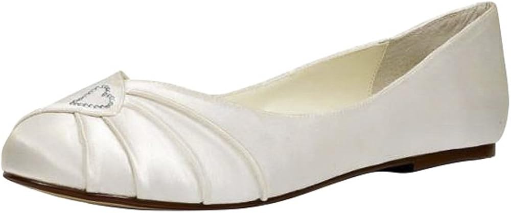 ivory satin flat shoes