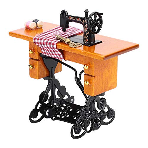 Fdit Puppenhaus Miniaturmöbel Holz Nähmaschine für Puppenhaus Zubehör Dekor Spielzeug Handwerk Dekoration 1:12 – Bild 3
