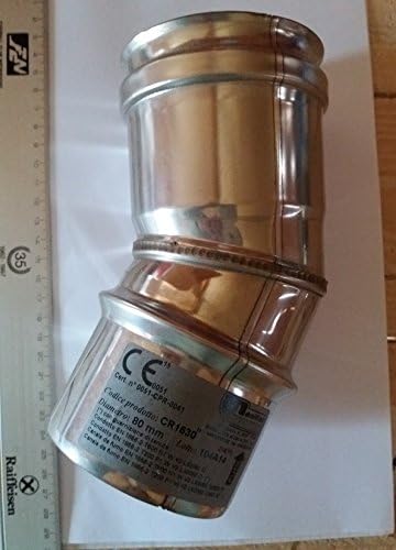 Stainless Steel Smoking Pipe Elbow 45 ° Diameter 80 mm