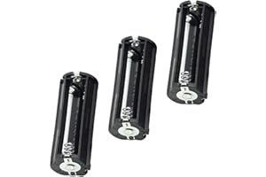 jing 3 x 1.5V AAA Cylindrical Battery Protective Cove Bracket for Flashlight Torch, Pack of 3 black