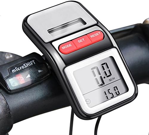 BOMEON Bike Speedometer Multifunction LCD Solar Power Bicycle Speedometer Odometer (Black)