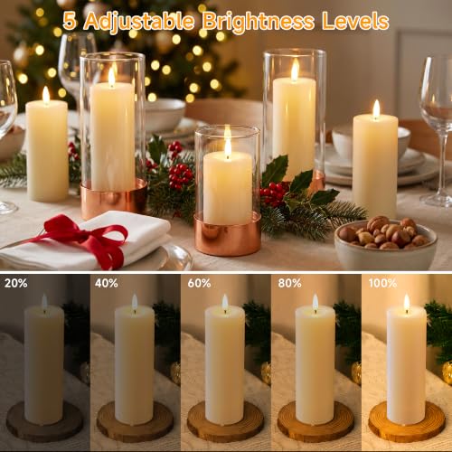 Dehobo Candele Led, Candele Led Fiamma Oscillante, IP65 (6 Pezzi), Con Timer E Telecomando (13,5/15/18cm x 5,5cm), Candela Senza Fiamma Led Ideali Per Patii, Matrimoni, Soggiorni, Halloween