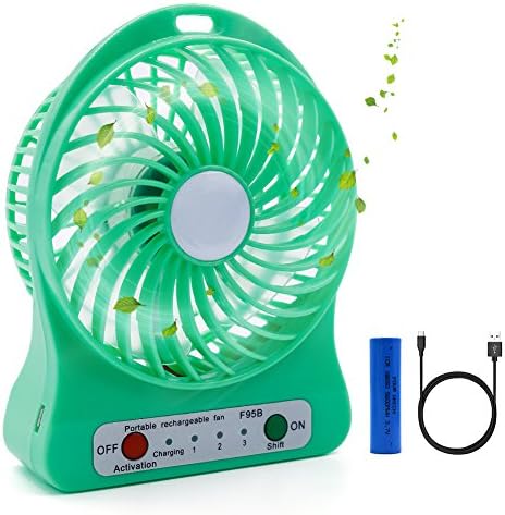 Ehomely USB handheld Mini Misting Fan Personal Cooling Humidifier Portable Air Conditioner With Rrechargeable Battery, Heat Stroke Prevention (s/green)