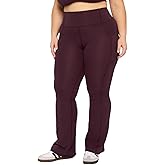 Fabletics Women's Oasis PureLuxe High-Waisted Pocketed Kick Flare, 2X/Regular, Oxblood