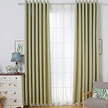 Amazon Com T Cdsh Solid Color Thick Cotton Linen Blackout Curtain