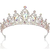Didder Bridal Queen Tiara, AB Rhinestones Wedding Tiara for Women Silver Princess Crown for Girls...