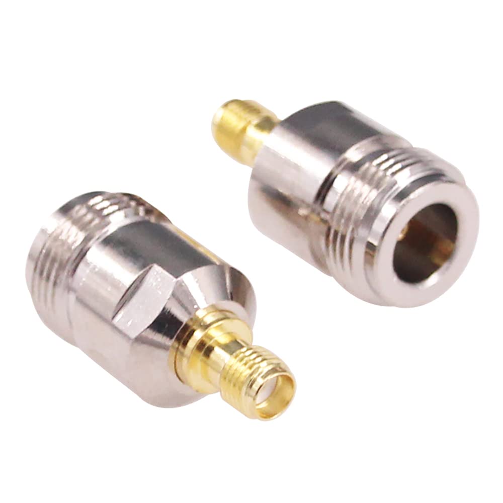 RFaha 2pcs SMA to N Coax Adapter SMA Female to N type Female RF Coaxial Connector for Wi-Fi Antennas(F116-2)