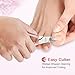 ANVAVA Nail Clipper Stainless Steel Cuticle Nipper with Nail File and Nail Cleaner Ideal for Thick & Ingrown Nails