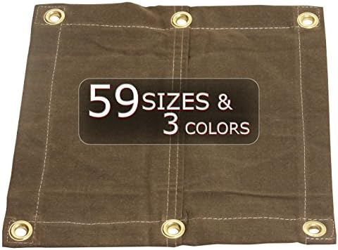 6X8 18oz Heavy Duty Canvas Tarp with Grommets - OD Green - Water Resistant