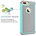 Tekcoo Compatible for iPhone 8 Plus Case/iPhone 7 Plus Cute Case, [Tmajor] Shock Absorbing Cases [Turquoise/Grey] Hybrid Bumper Defender Sturdy Rugged Cover Shell Plastic Outer Rubber Silicone Inner