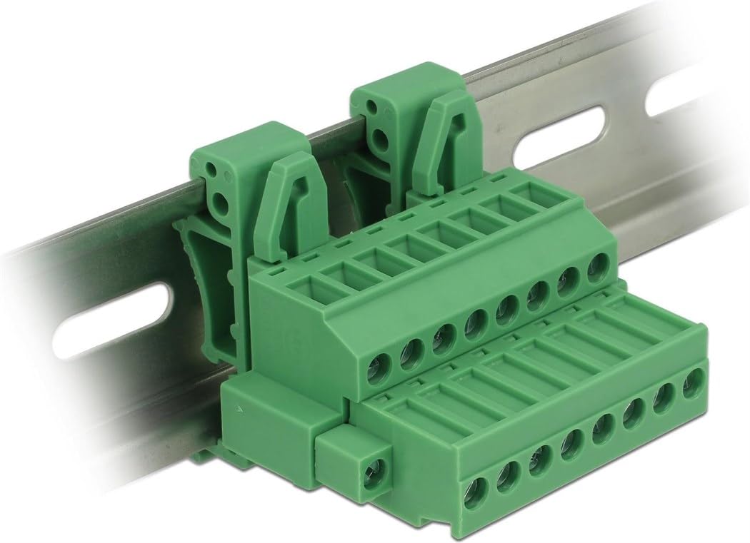 DeLOCK Terminal Block Set for DIN Rails 8 Pin with Screw Lock