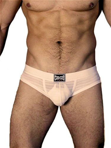 GBGB Mens Maxwell Brief Underwear with Detachable Cup White Medium
