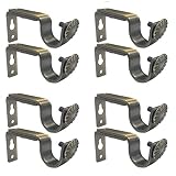 Anndason Heavy Duty Curtain Rod Brackets for 3/4 or 5/8 Inch Rod, Bronze Color, (Set of 8)