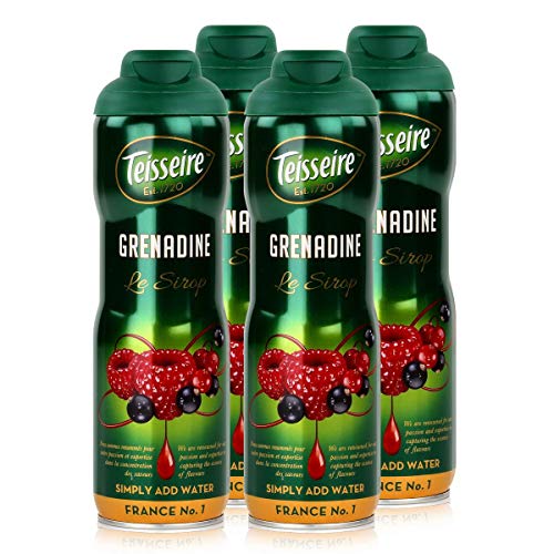 Teisseire Getränke-Sirup Grenadine 600ml - Sirup der genauso schmeckt wie die Frucht (4er Pack)