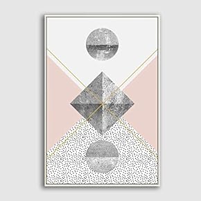 Framed for Living Room Bedroom Abstract Geometric Pattern for