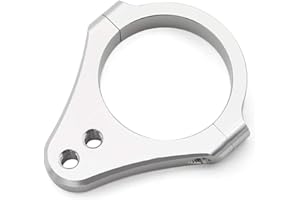 DEFUMP PROCNC 35mm Diameter Aluminum Universal Steering Damper Fork Frame Mounting Clamp Bracket Foot Fixer for Motorcycle Bike Modification (Sliver)