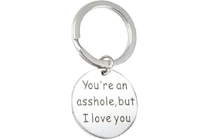 Meiligo® Boyfriend Girlfriend Gift Key Chain You`re My Favorite Asshole Necklace Key Chain Pendant