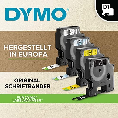 Original D1-Etikettenband | weiß auf schwarz | 12 mm x 7 m | selbstklebendes Schriftband | für LabelManager-Beschriftungsgerät