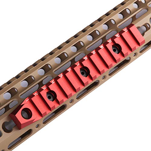 TuFok 13-Slot Keymod Picatinny Rail - Key Mod Rail Section Aluminum Adapter RED