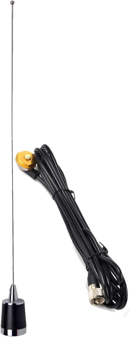 HYS TCJ-N1 Dual Band NMO 144Mhz/430Mhz Mobile FM Tranceiver 2M/70cm Antenna with 13 ft RG58 Coax Cable NMO to UHF PL259 Connector for Yaesu Kenwood HYT Vertex Icom Mobile Radios: GPS & Navigation