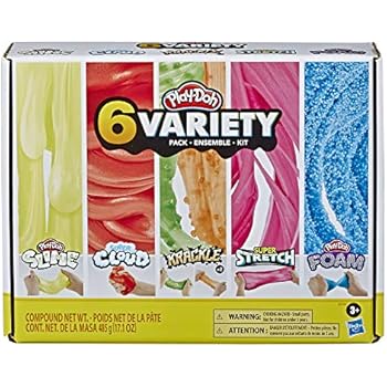 Play-Doh Compound Corner Variety 6 Pack - Slime, Cloud, Krackle, Stretch, Foam