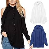 Sunward(TM) Womens Loose Off Shoulder Long Sleeve Chiffon Shirt