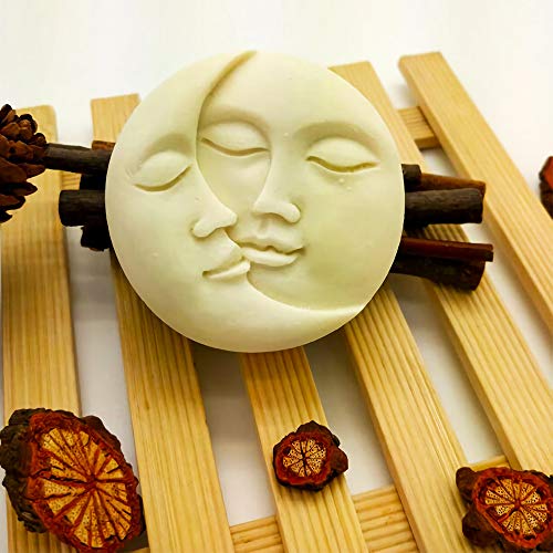 Sun & Moon Silicone Soap Molds, 4 Cavity Crescent Moon Face Silicone