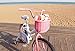 Colorbasket Front Handle Bar Kids Bike Basket, Water Resistant, Leather Straps, Pink