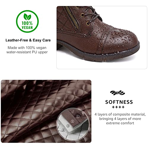 stq women's combat boots lace up ankle booties
