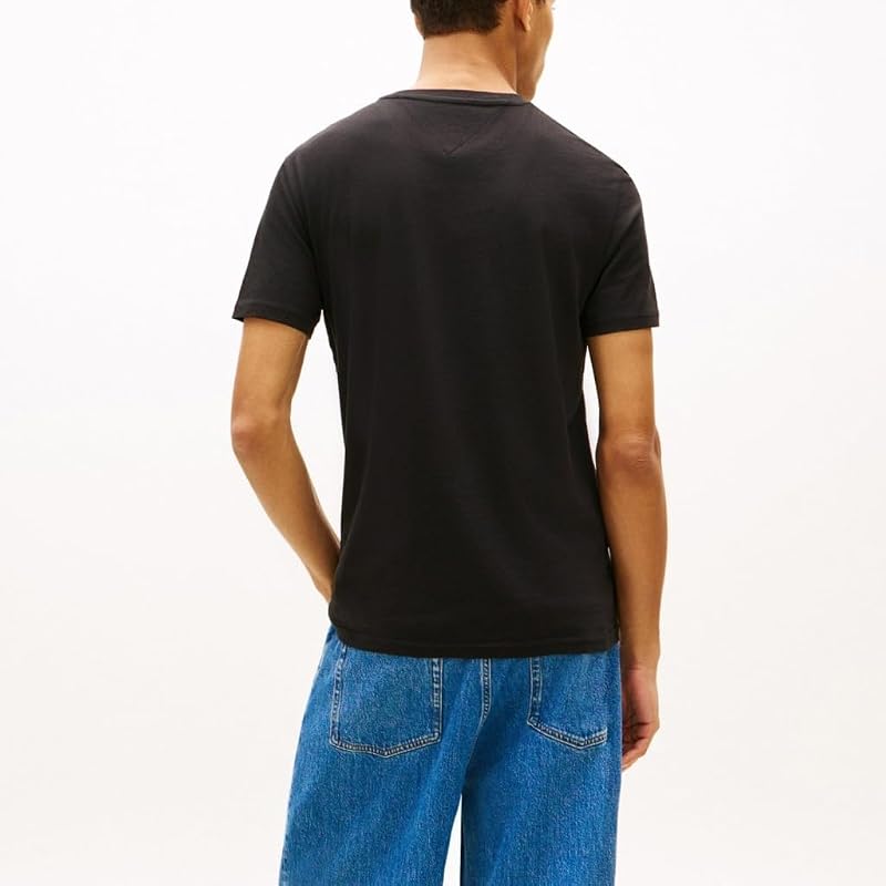 Tommy Jeans Homme Tjm Xslim Jersey Tee Dm0dm04411 T-shirt À Manches Courtes, Noir (Tommy Black), M EU