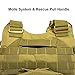 ESA Supplies Tactical Molle Airsoft Vest Paintball Combat Training Vest Soft Vest Tan with Triple Mag Pouch Intercom Pouch and Accessary Bag