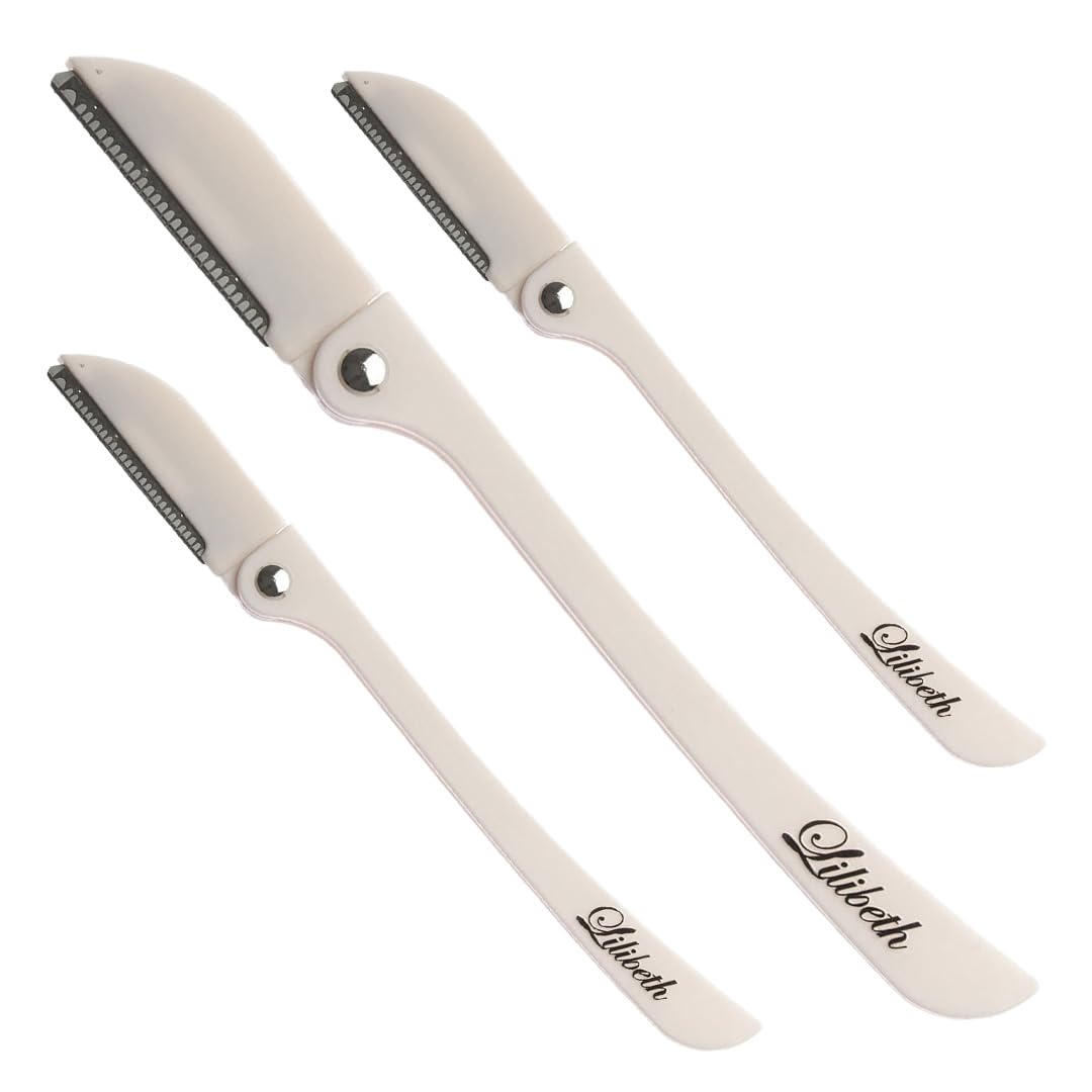 Lilibeth Brow Shaper - Dermaplaning Blades for Face - Face Shaver for Women - Dermaplaning Tool for Women - Pack of 3 Derma Blades (White)