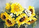 DIY 5D Diamond Painting by Number Kit, Sunflower Crystal Rhinestone Embroidery Cross Stitch Arts Craft Supply Canvas Wall Decor