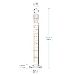 stonylab Measuring Cylinder with Stopper, 100 ml