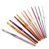 WM KING 12 Sizes Multi-color Aluminum Crochet Hooks Knitting Kits Needles (2mm - 8mm)