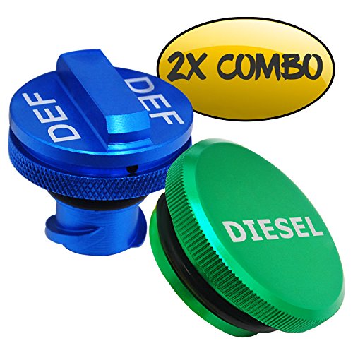 Diesel Fuel Cap for Dodge, BORUD Magnetic Ram Diesel Billet Aluminum Fuel Cap and DEF Cap Combo for 2013-2018 Dodge Ram Truck 1500 2500 3500 with New Easy Grip Design