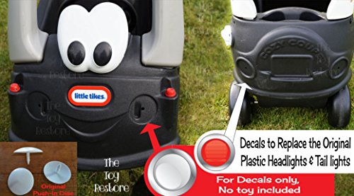 The Toy Restore Replacement Decals Fits Little Tikes 30th Cozy Coupe Car Smooth Headlights & Tail Lights