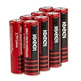 MuchBuy 8 Pack of 18650 3.7v 9800mAh Li-ion Rechargeable Battery Red