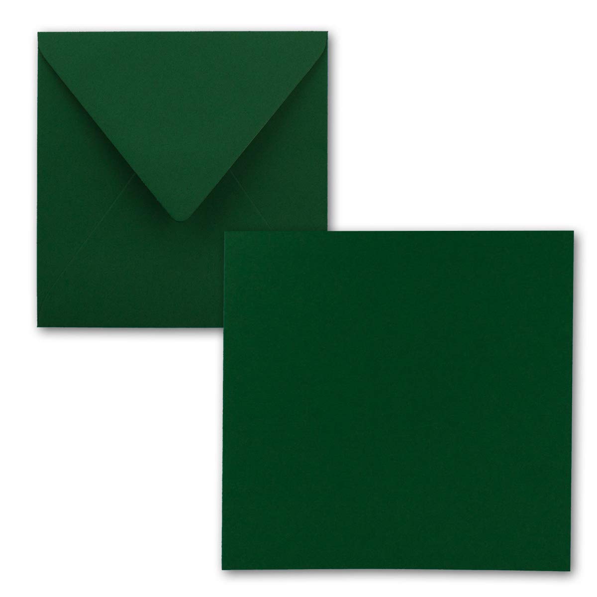 FarbenFroh® by Gustav Neuser® Pack of 25 Simple Square Cards 15 x 15 cm with Envelopes in Dark Green for Greeting Cards etc. — image 1