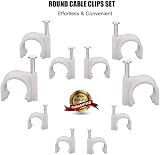 WEERSTONE 500pc White Round Cable Clips 5-10mm Nail Wire Management for view 3
