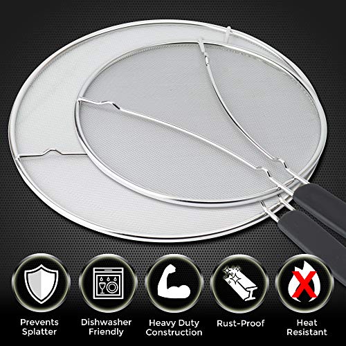 Splatter Screen for Frying Pan Set of 2 Grease Splatter Screens 9.5