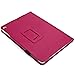 Bear Motion for New iPad 2017 and iPad Air 1 - Genuine Cowhide Leather Case with Hand Strap, Built-in Stand and Auto Wake/Sleep Function for Apple iPad Air 1 and New iPad 2017 - Hot Pink
