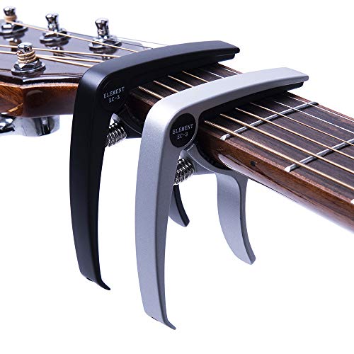 image for SOZEAL Caop, Guitar Capo(2 Pack), Strong and Durable(Black and Silver)